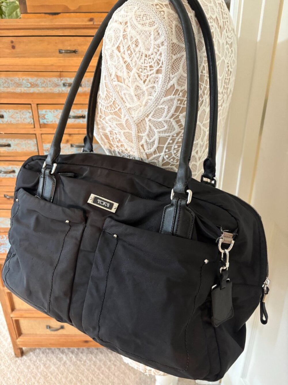 Tumi Laptop / Travel Bag - Multi-compartment - Travel Sleeve - Black/Silver - Picture 4 of 15